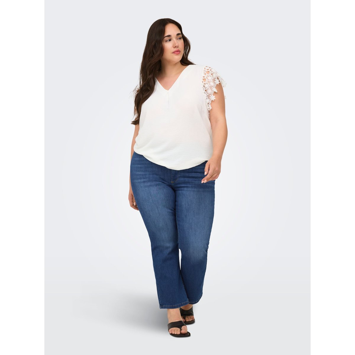 Jean Flared medium blue denim, ONLY CARMAKOMA