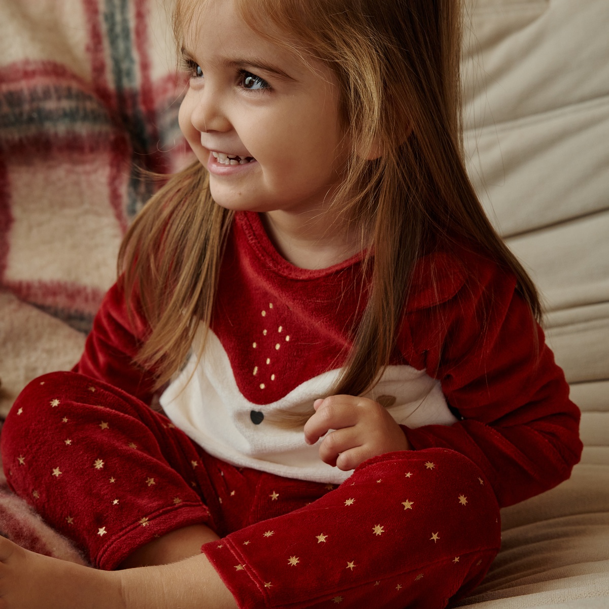 Pyjama enfant 2 pièces en velours Grace vanille, PETIT BEGUIN