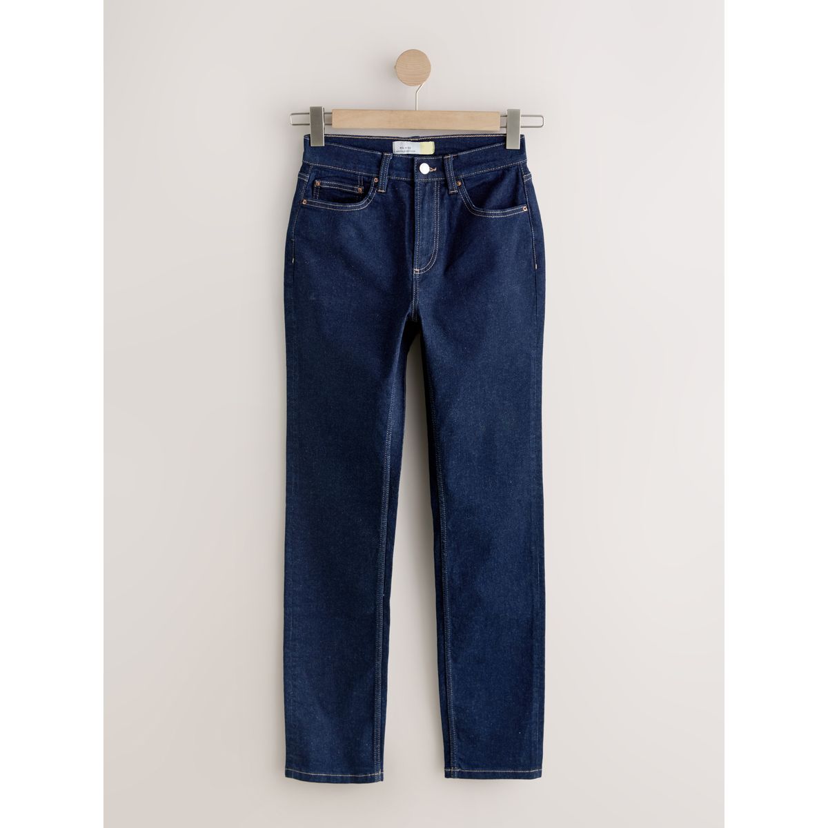 Jean slim stretch à taille mi-haute délavage bleu, NEXT