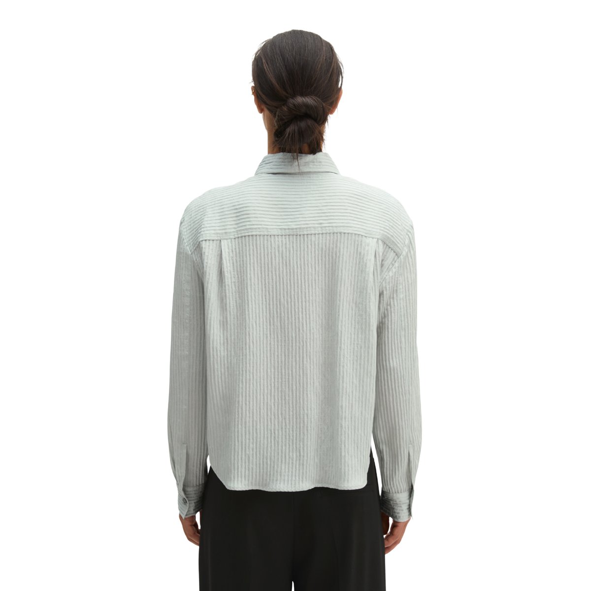Chemisier à rayures oversize en mélange de TENCEL™ Modal gris, MARC O'POLO