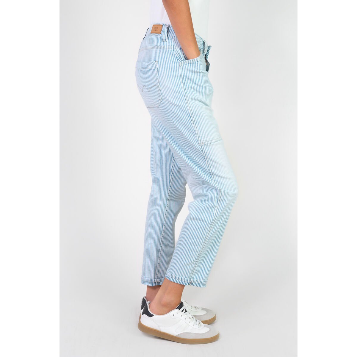 Jeans loose, large 400/60 girlfriend , 7/8ème blue, LE TEMPS DES CERISES