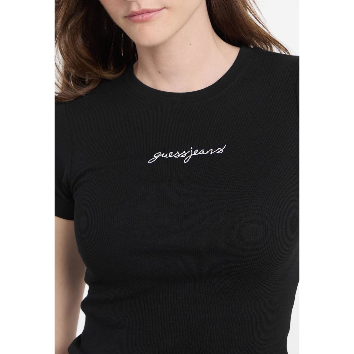 T-Shirt Logo Col Rond noir, GUESS
