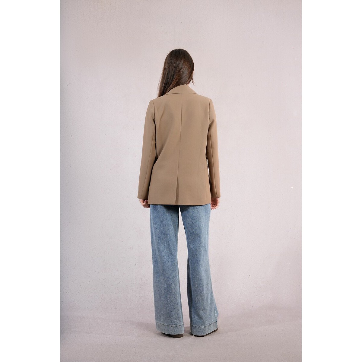 Straight Pleated Blazer beige, MOLLY BRACKEN
