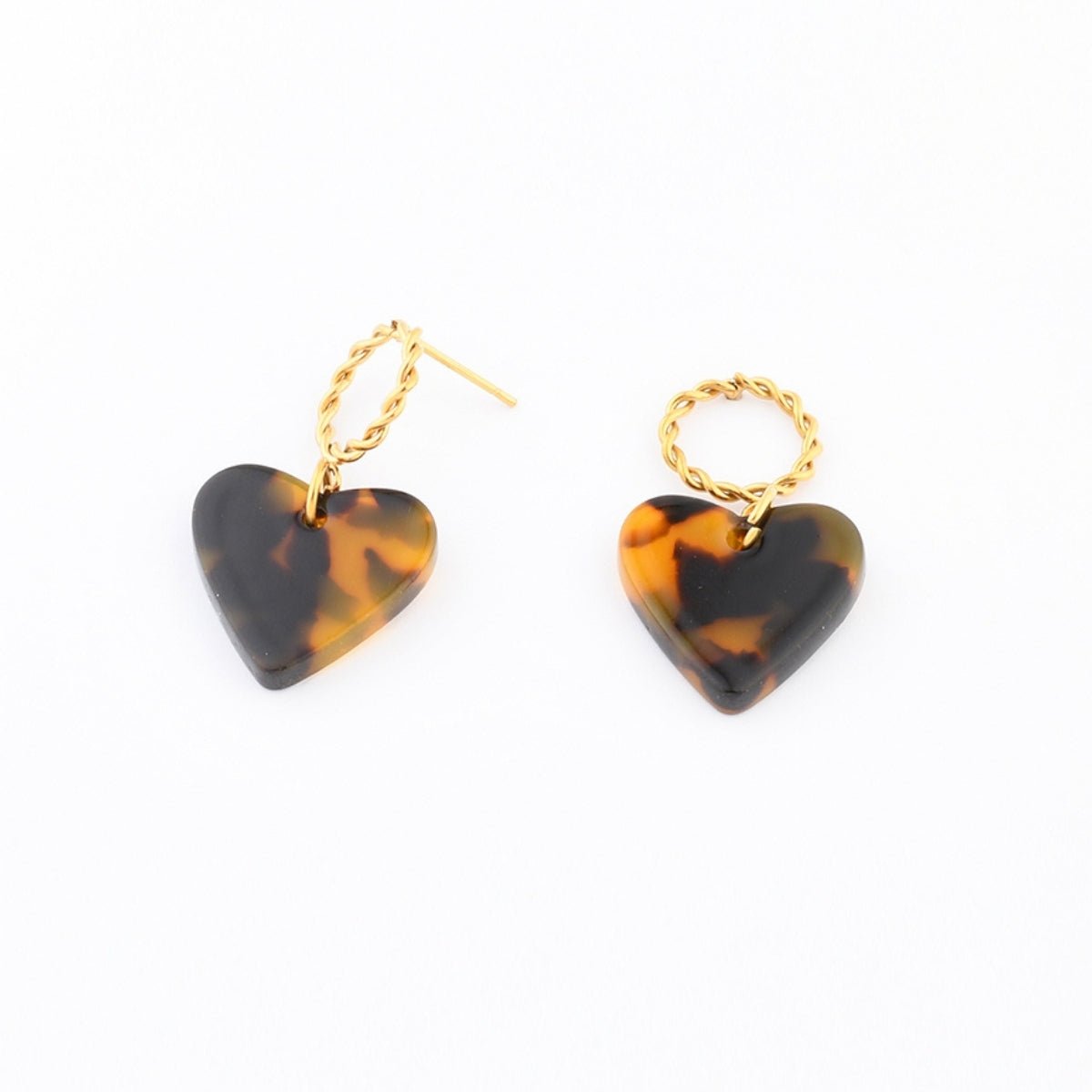 Boucles d'oreilles cœur noir - acier inoxydable noir, BALABOOSTE