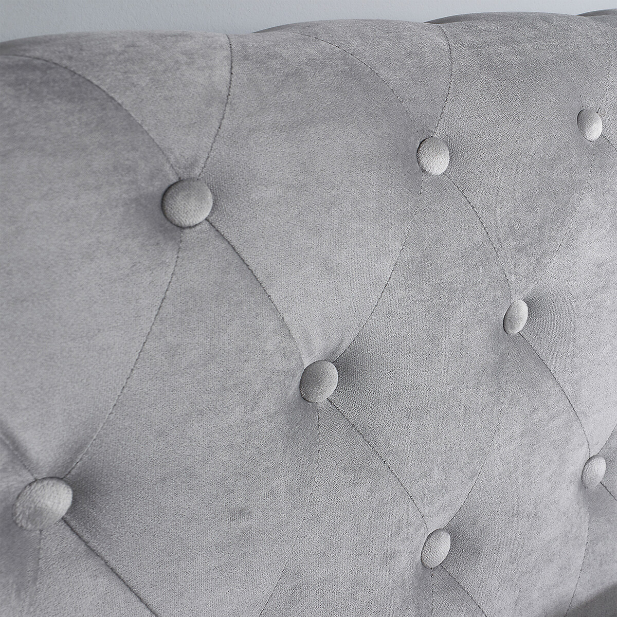 Chesterfield Crushed Velvet Storage Ottoman Bed with Scroll Top grey, ASPIRE