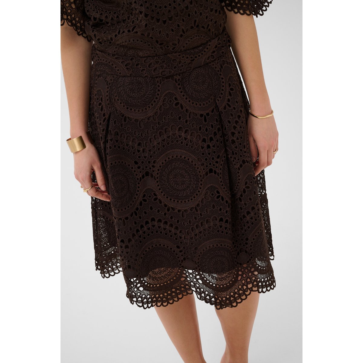 Jupe - tissage léger marron java, CREAM