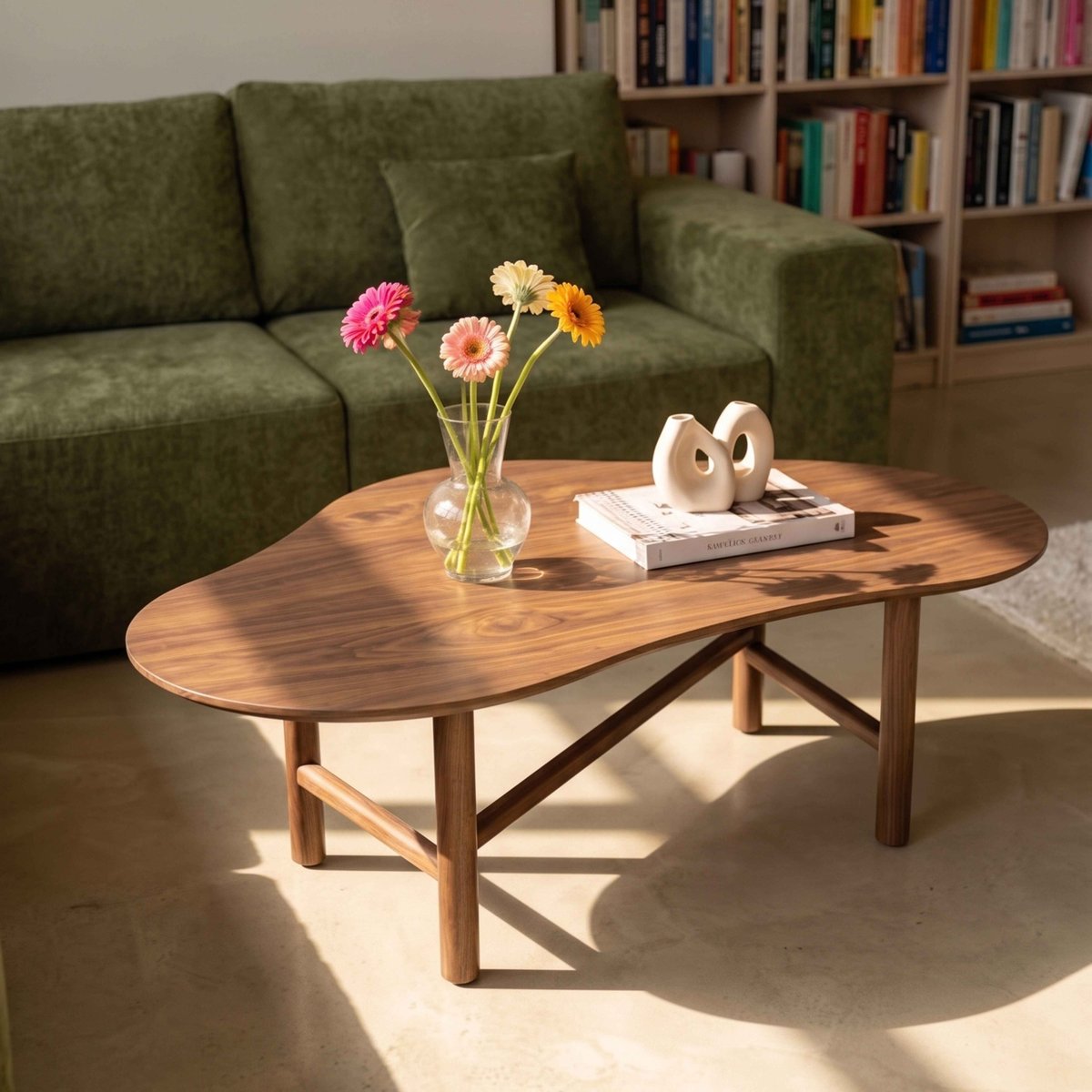 Table basse en MDF décor mélaminé, SPENCER marron, OVIALA