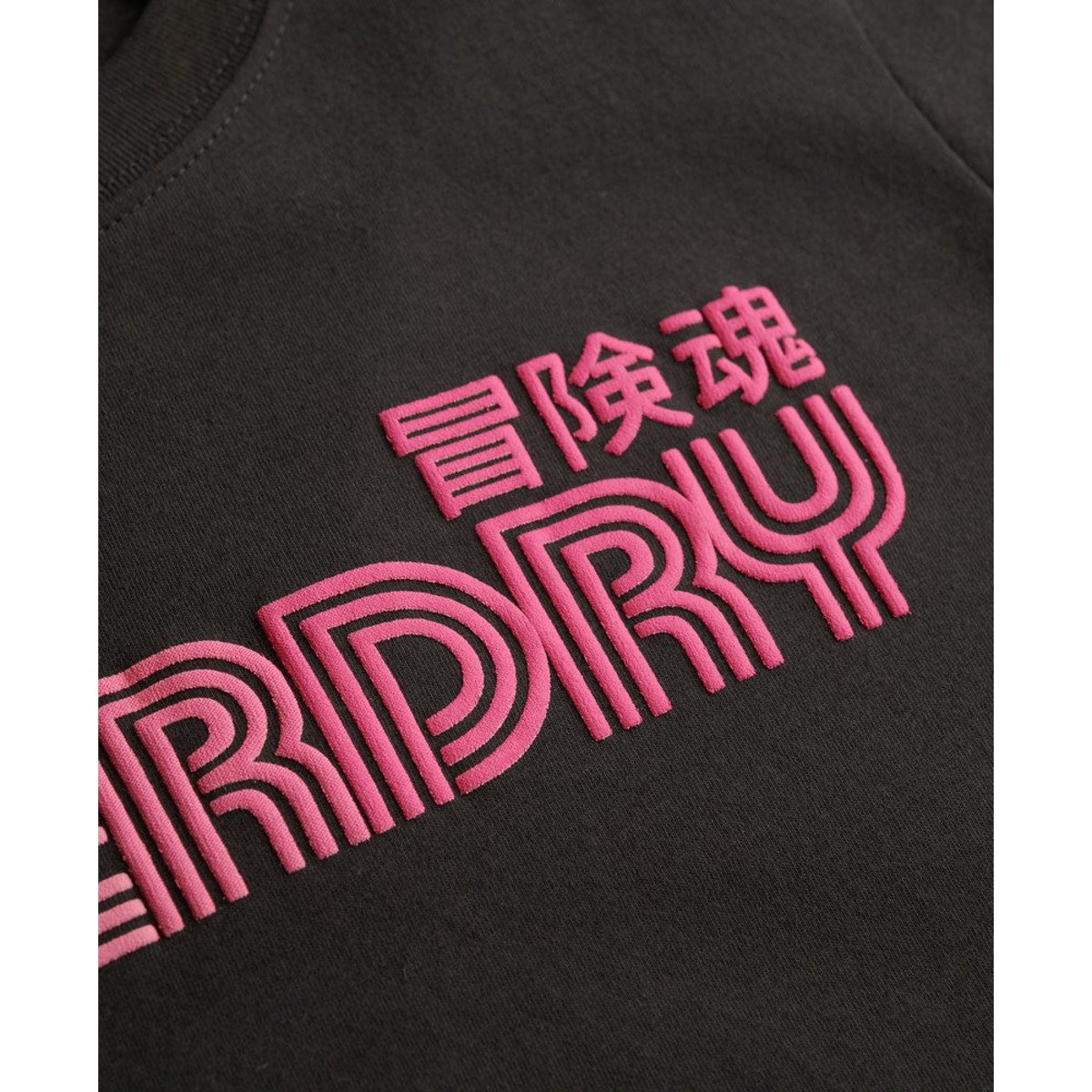 T-shirt Faded Core noir bison, SUPERDRY