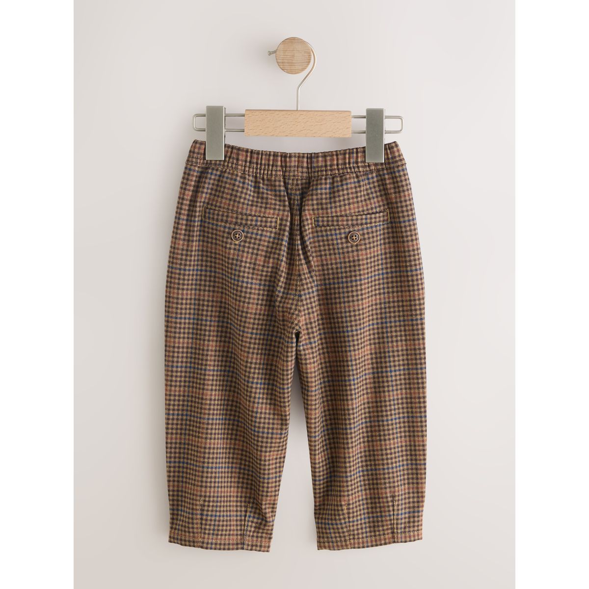 Pantalon habillé confortable carreaux marron fauve, NEXT