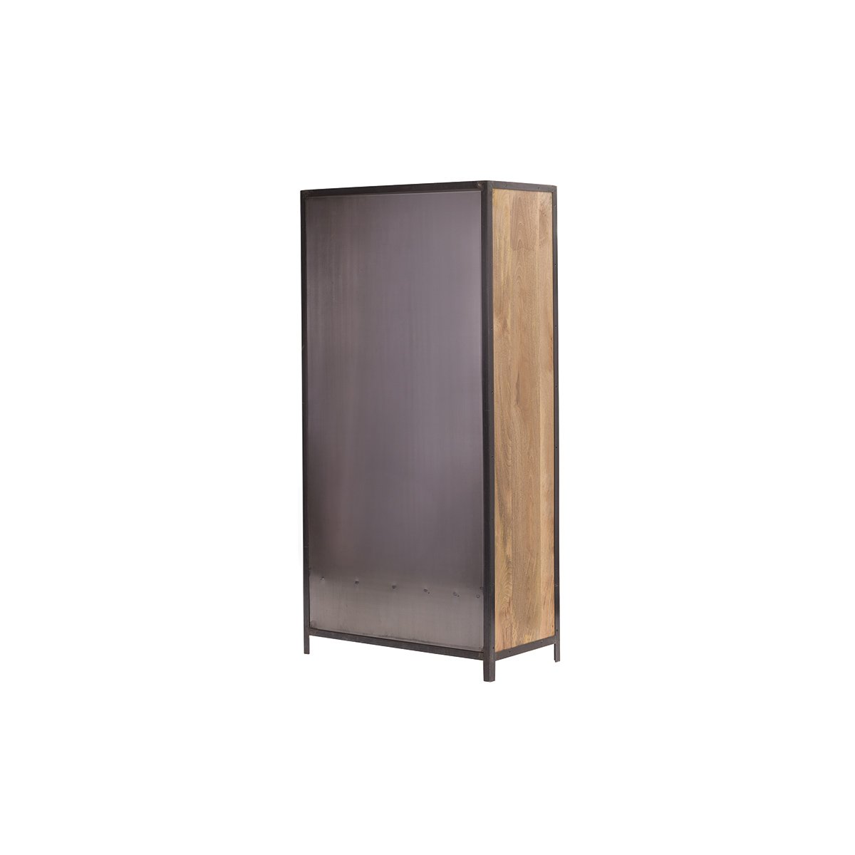 Armoire industrielle en bois massif manguier et métal noir L90 cm INDUSTRIA bois clair / noir, MILIBOO
