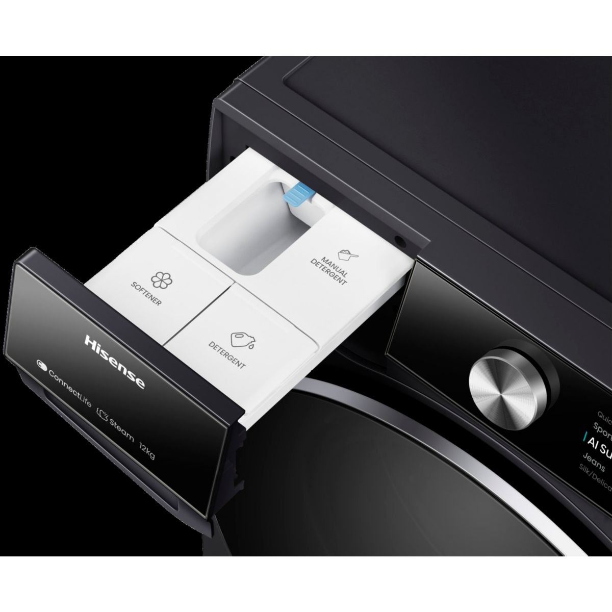 Lave linge hublot WF7S1247BB couleur unique, HISENSE