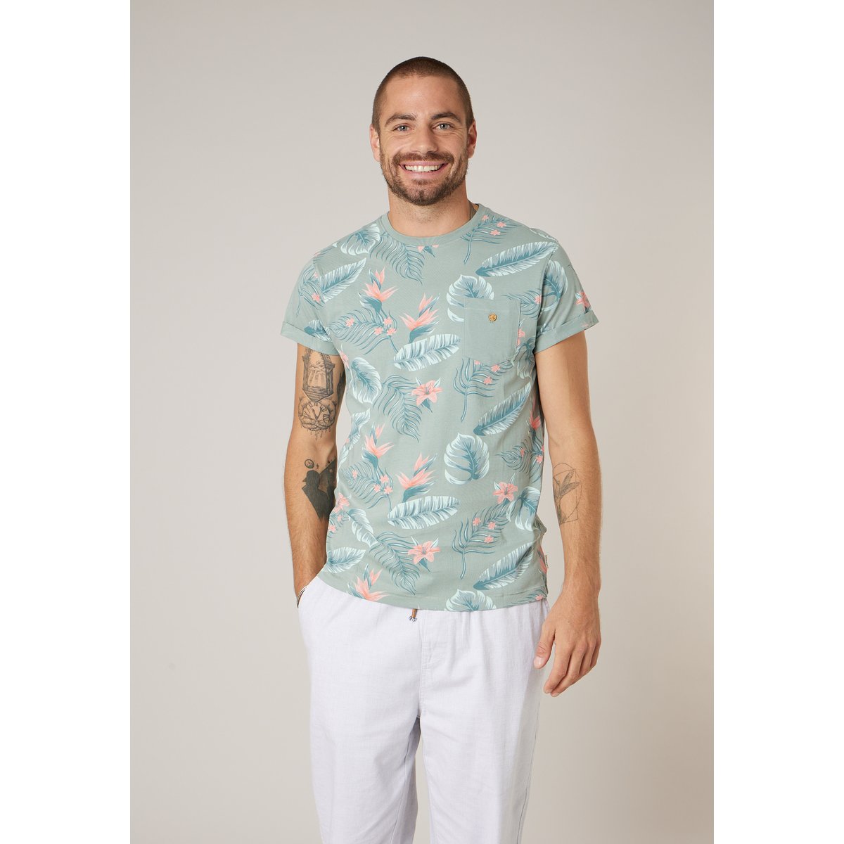 T-shirt homme coton NUBIE tilleul, DEELUXE