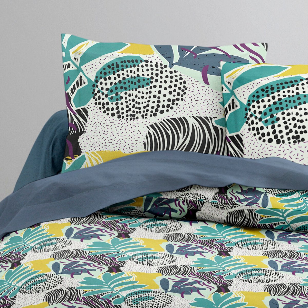 housse de couette avec taie(s) en coton, Ingraa vert, C DESIGN HOME TEXTILE