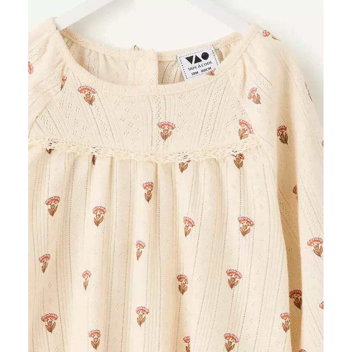 T-shirt a maniche lunghe ecru , TAPE A L'OEIL