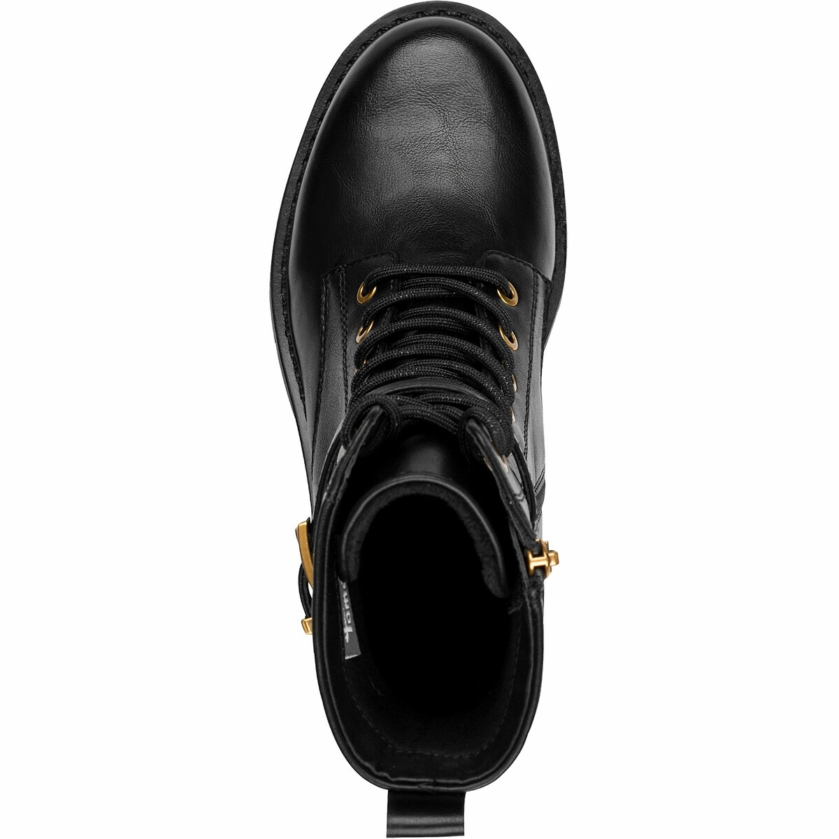 Buckle Trim Ankle Boots with Laces black, TAMARIS