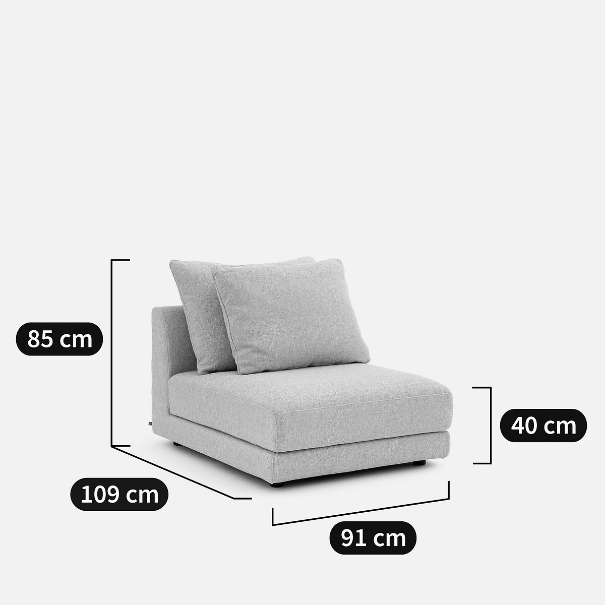 Butaca modular de rizo, TIBERIO tiza, AM.PM