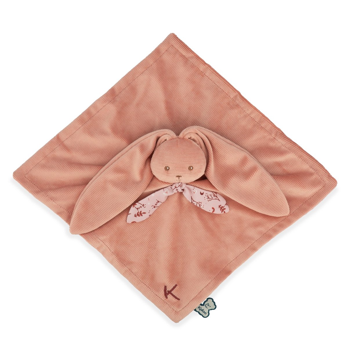 Doudou plat Lapinoo vieux rose, violet, KALOO