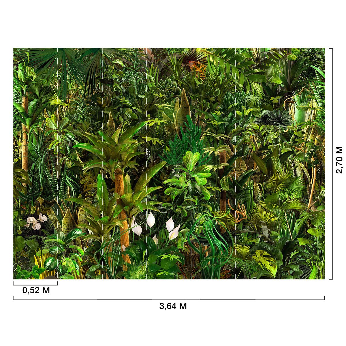 Papier peint panoramique palmier paradis vert intissé, HEXOA