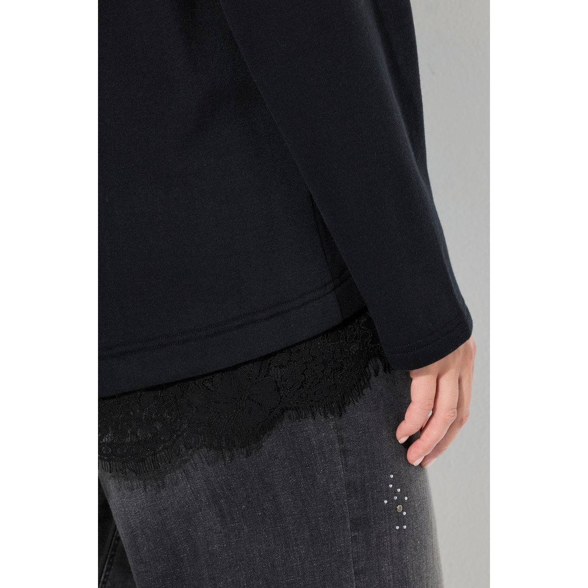 Sweat-shirt à capuche noir, ULLA POPKEN