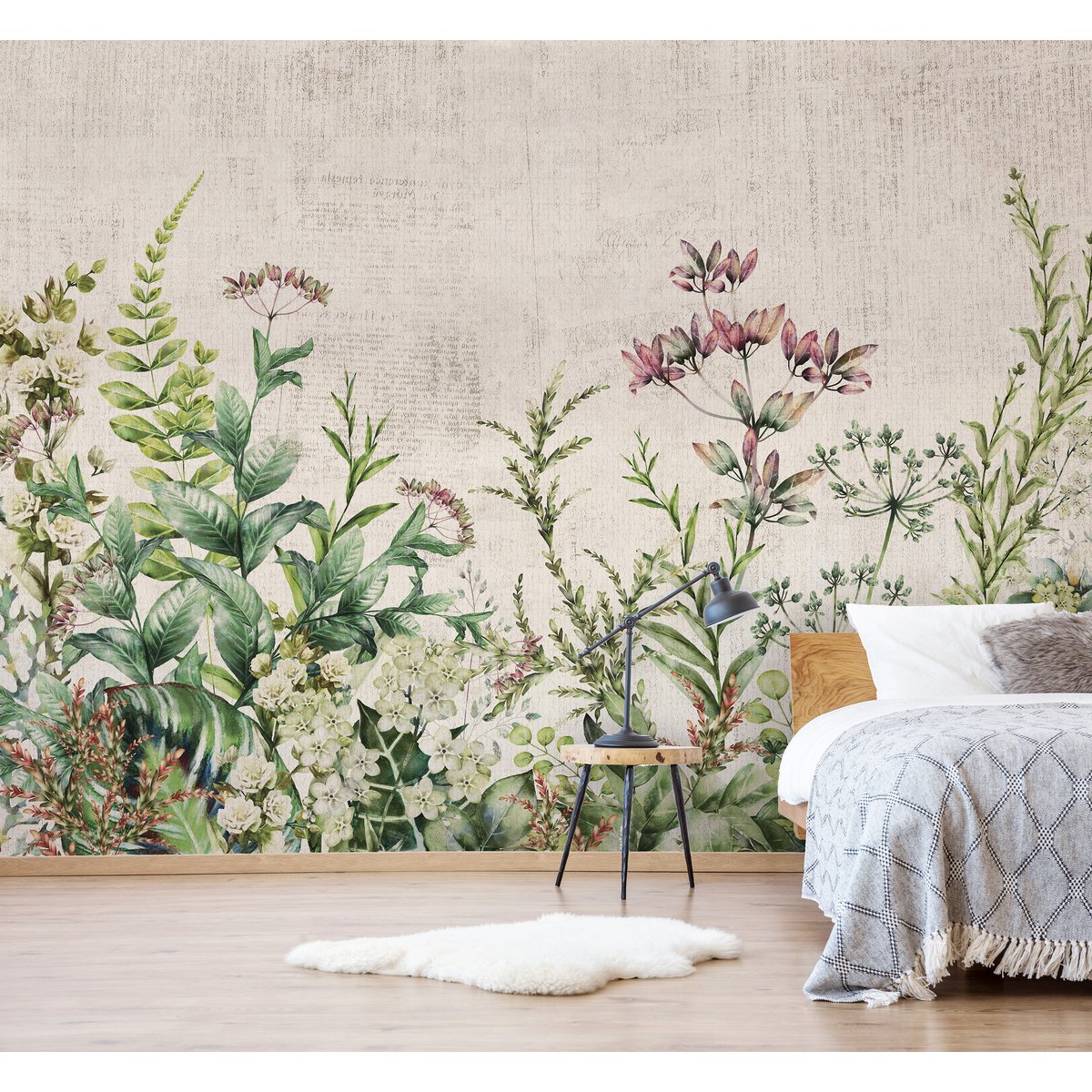 Papier peint panoramique HERBIER SAUVAGE multicolore, LE PAPIERS DE NINON