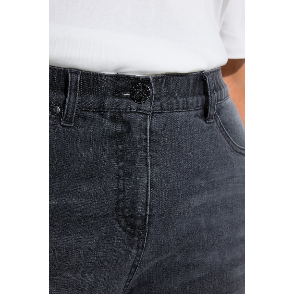 Jean Mary, coupe large jean gris foncé, ULLA POPKEN