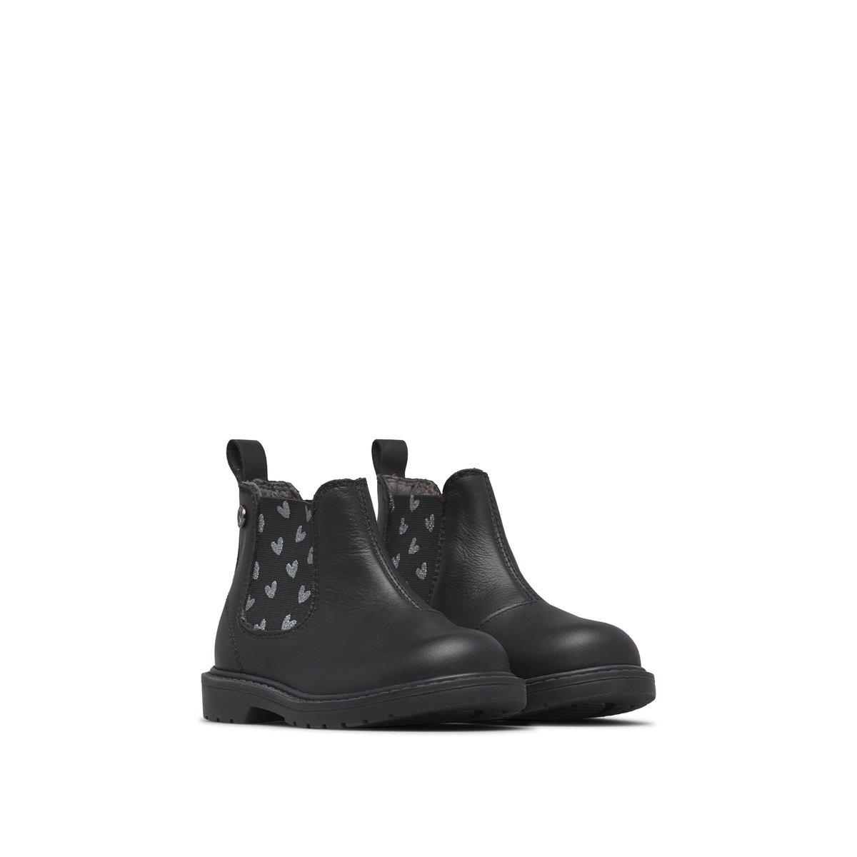 Bottes Chelsea en cuir PICCADILLY noir-argent, NATURINO