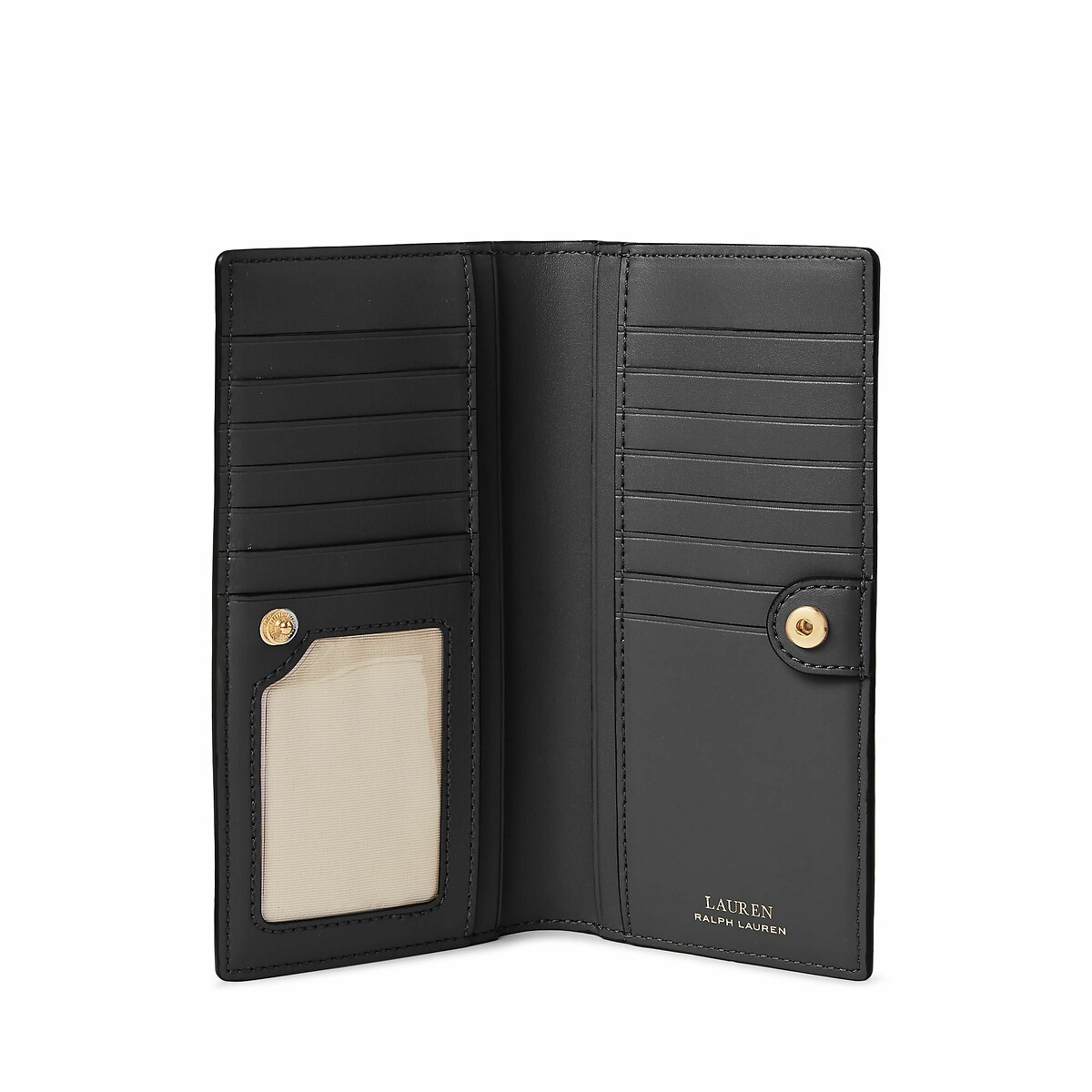 Portefeuille en cuir noir, LAUREN RALPH LAUREN