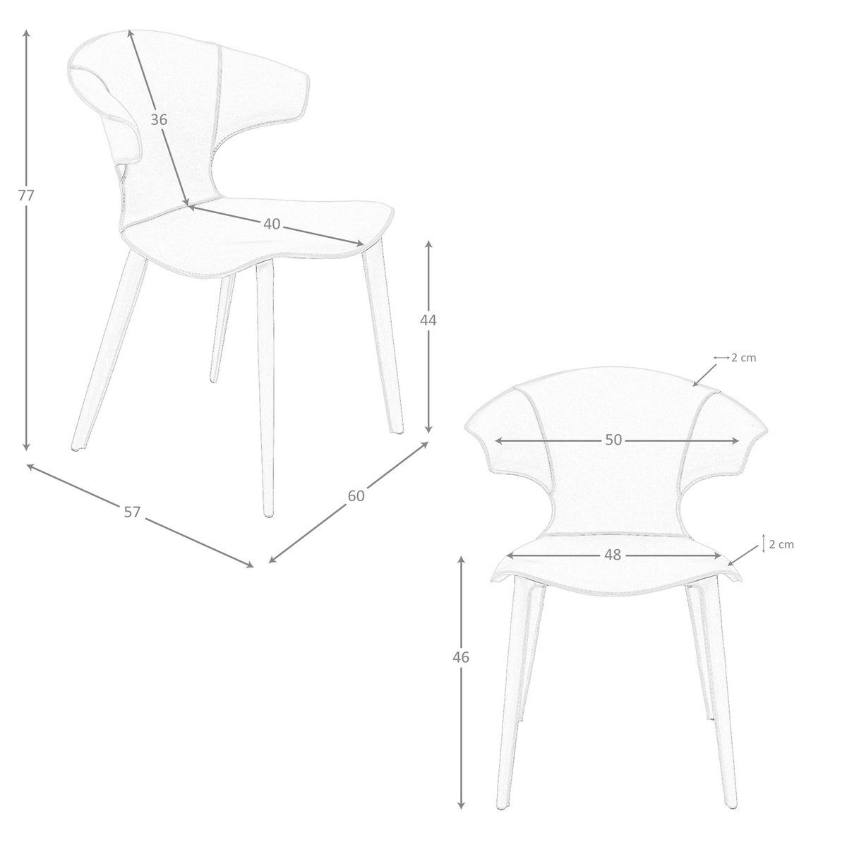 Chaise en cuir régénéré orange, ANGEL CERDA