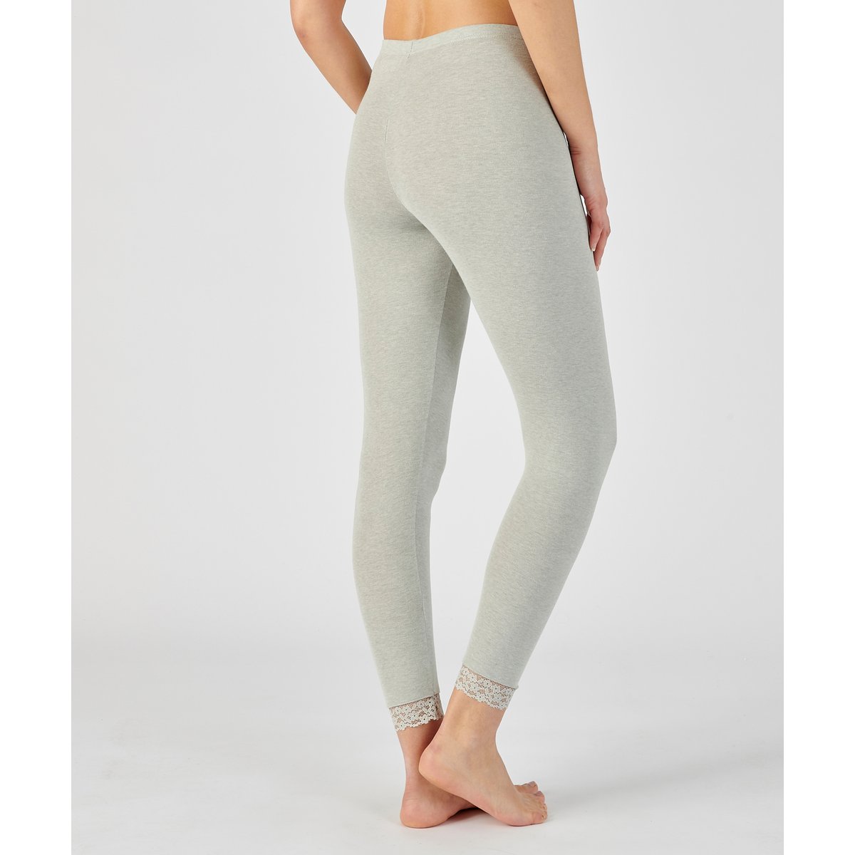 Legging long dentelle Thermolactyl Sensitive gris chiné, DAMART