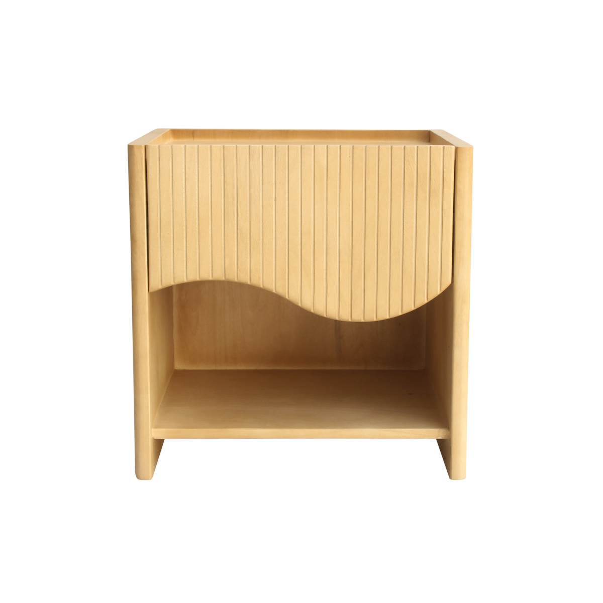 Table de chevet avec tiroir en bois manguier massif NEREA bois brut, MILIBOO