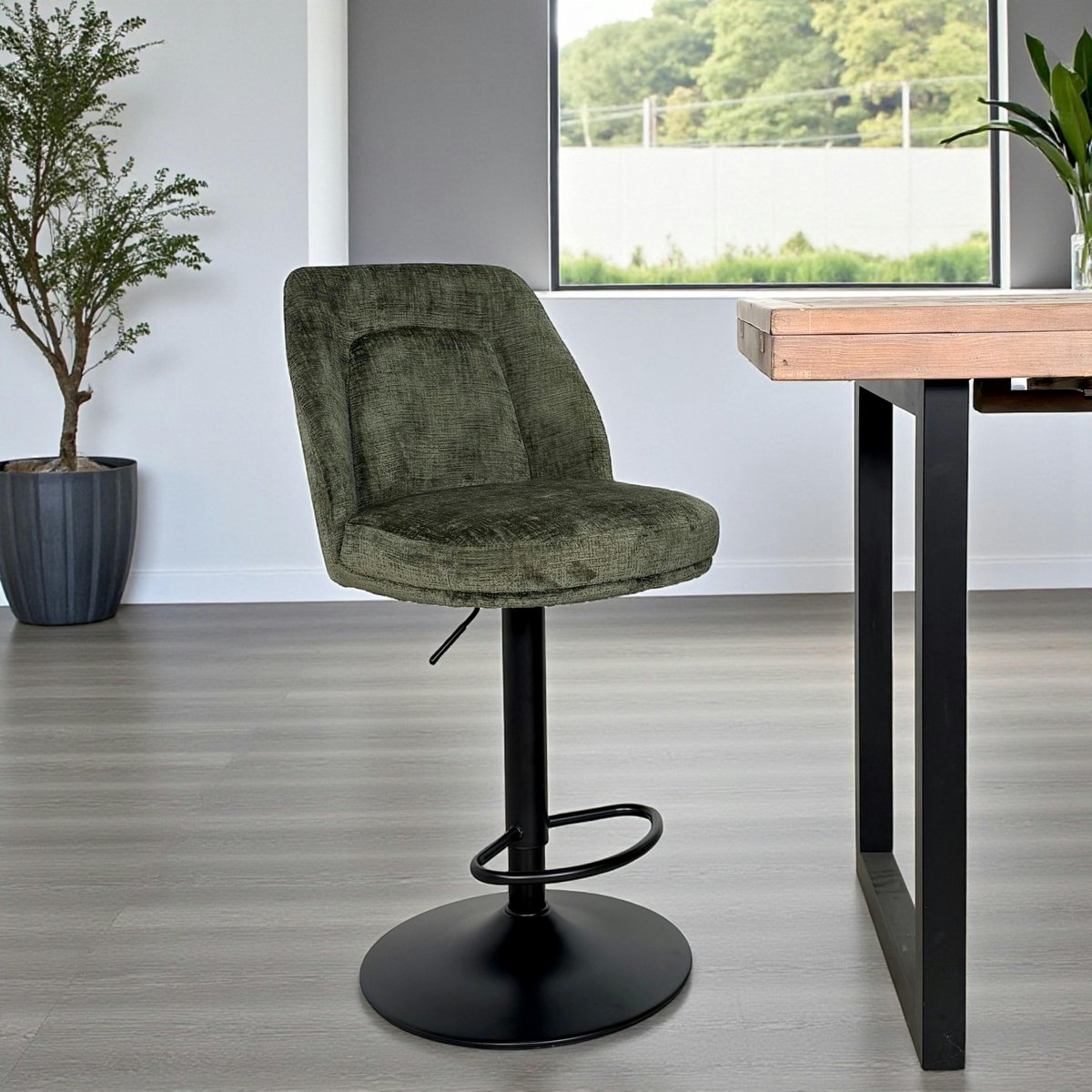 Chaise de bar pivotante et réglable (lot de 2) IENA vert, PIER IMPORT