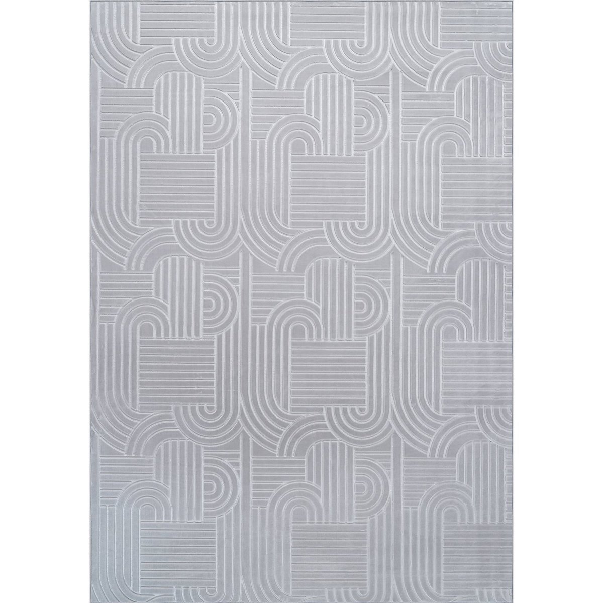 Tapis à motif géométrique en relief 3d argenté, ARTE ESPINA