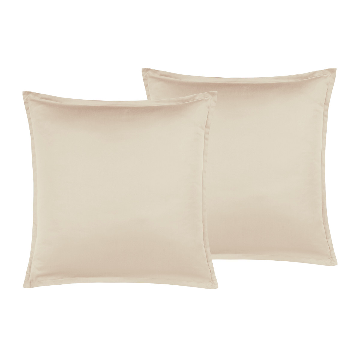 Parure de lit + 2 taies 65x65 cm satin coton/tencel OPERA sable, SENSEI MAISON