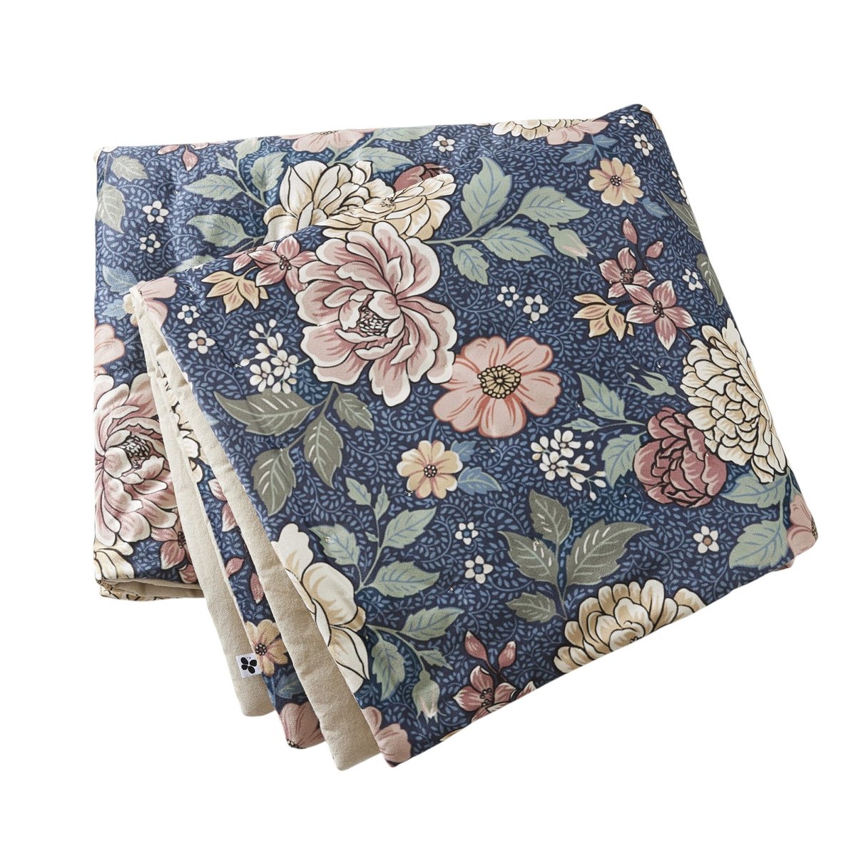 Bout de lit toucher velours Auguste bleu, EDEN