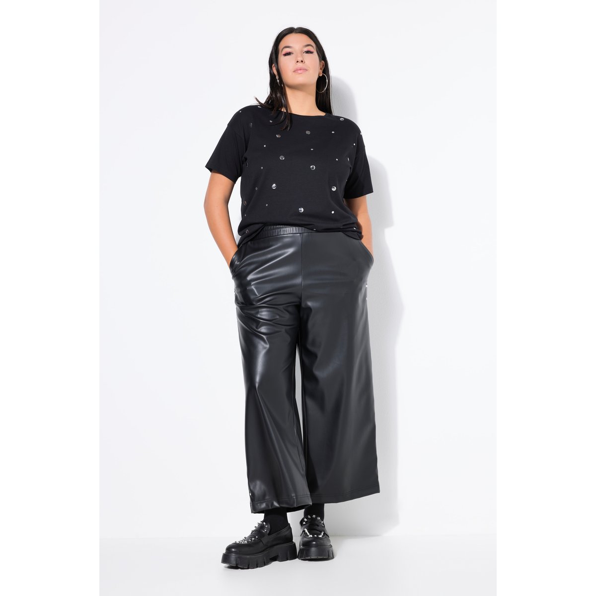 Jupe-culotte en simili noir, STUDIO UNTOLD
