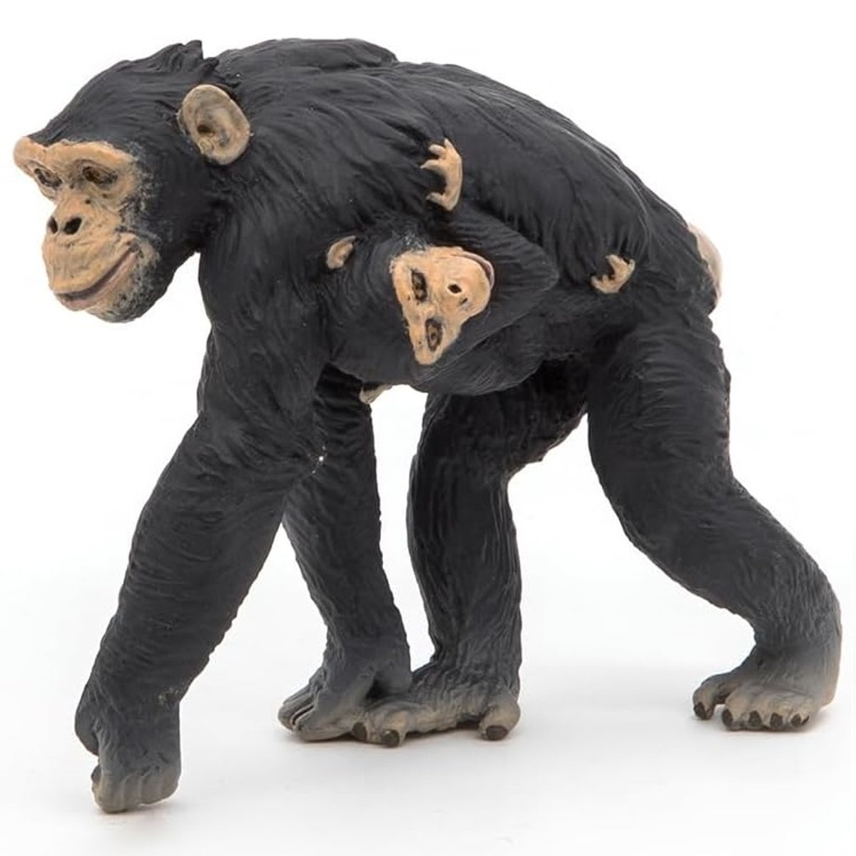 Figurine Chimpanzé et son bébé noir, PAPO