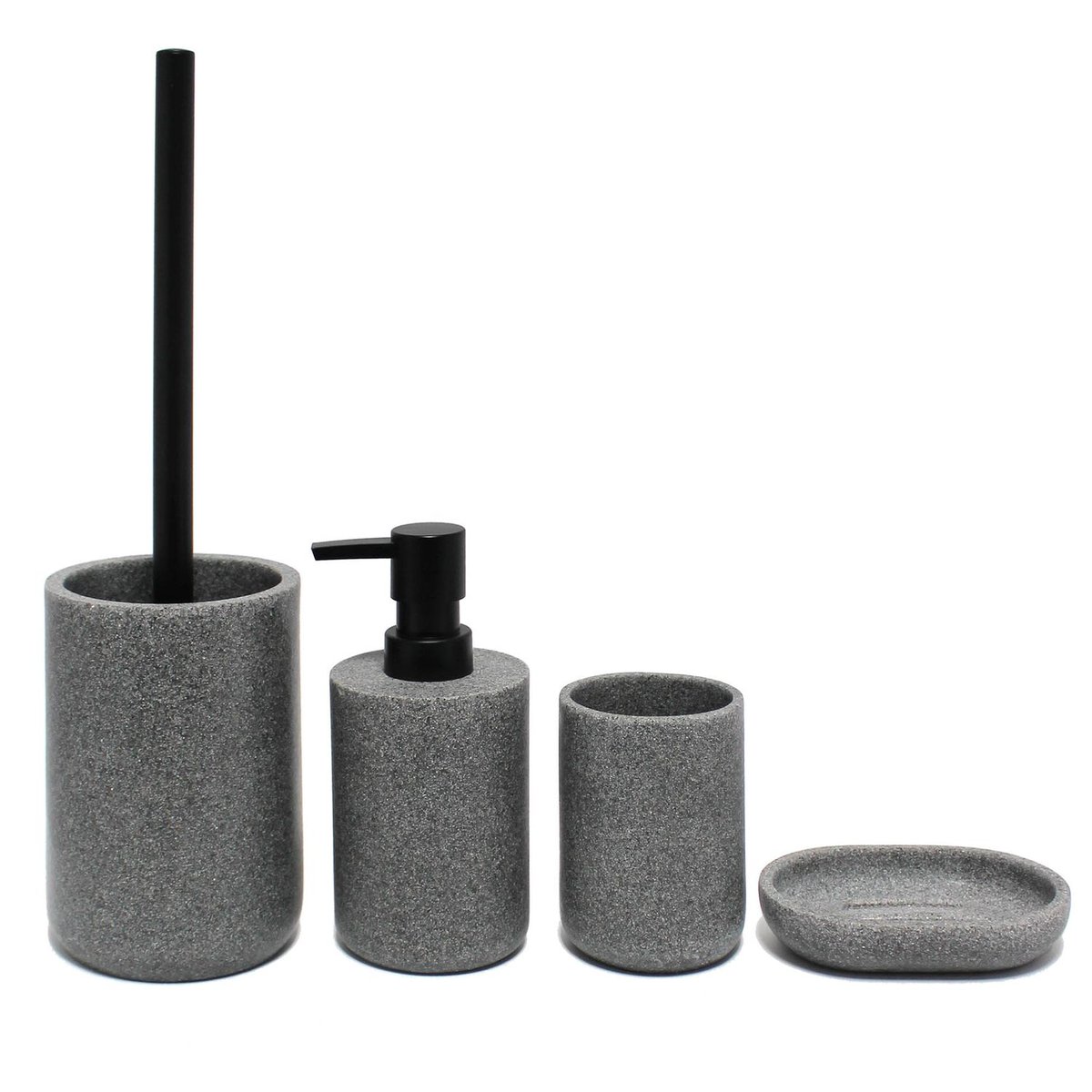 Gobelet de salle de bain effet granit JASPER gris foncé, TOILINUX