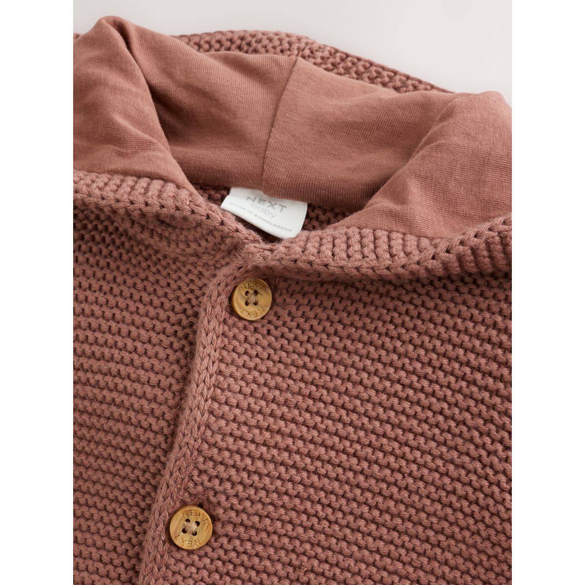 Cardigan à capuche en maille pour bébé marron, NEXT