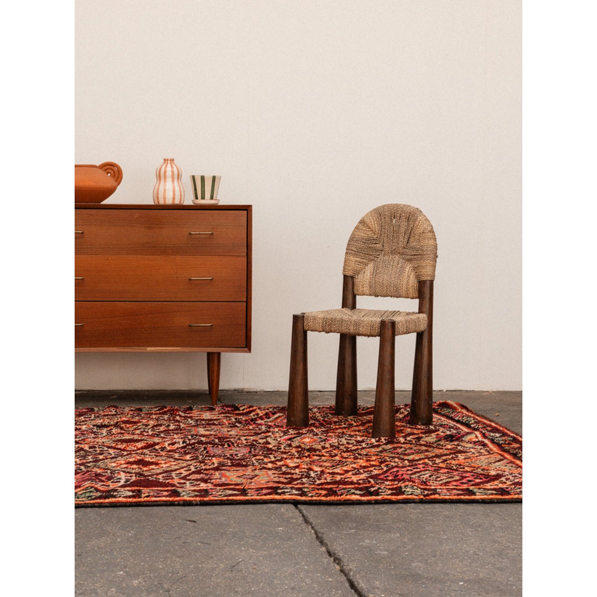 Tapis multicolore en laine Olivier N°16 - Bon état multicolore, DEBONGOUT