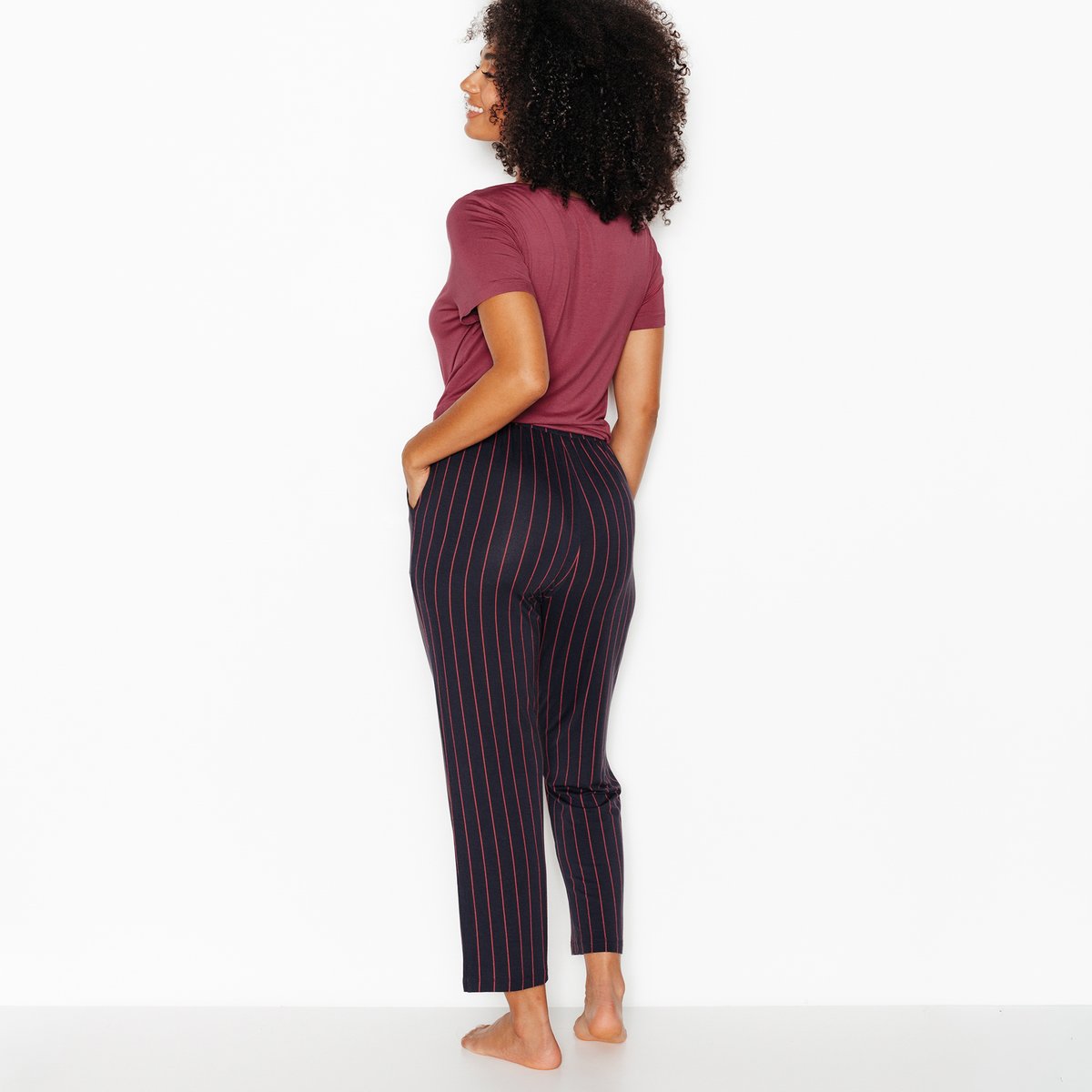 Pantalon pyjama CAMILLE multico gris, ROUGEGORGE LINGERIE
