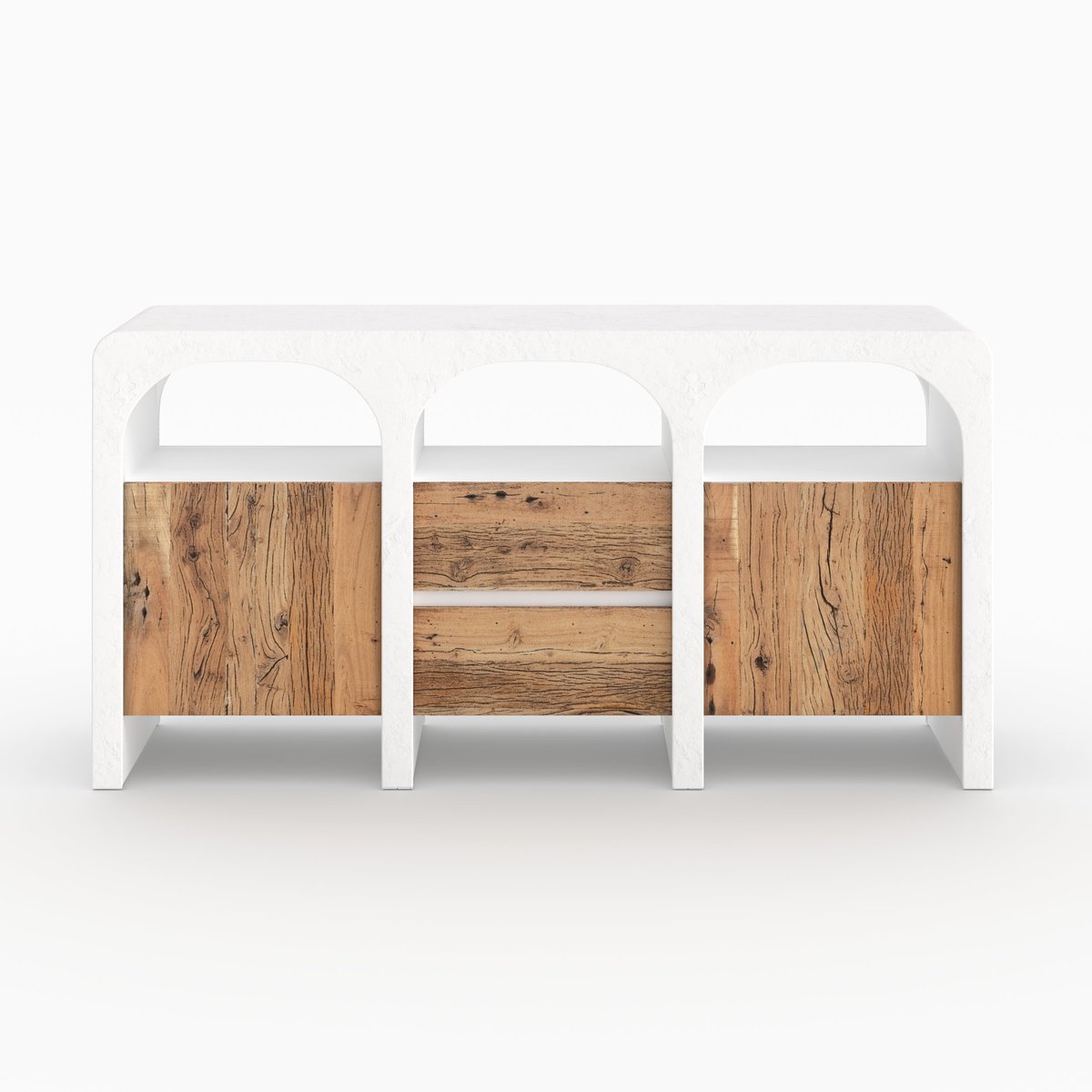 Buffet en plâtre et bois - FIRA blanc cassé, MAISON PAVANE