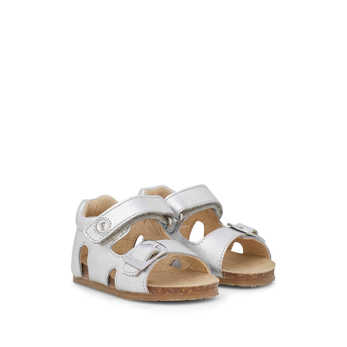 Sandales en cuir lamé BEA argent, FALCOTTO
