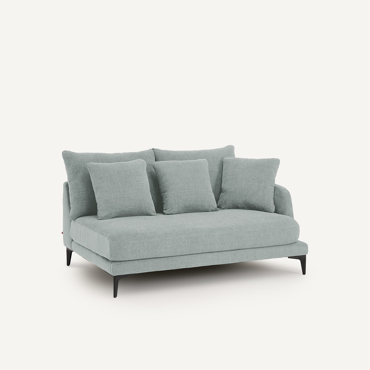 Demi-canapé 2 places en polyester natté, MODERNISTE aquamarine, EMMANUEL GALLINA X AM.PM