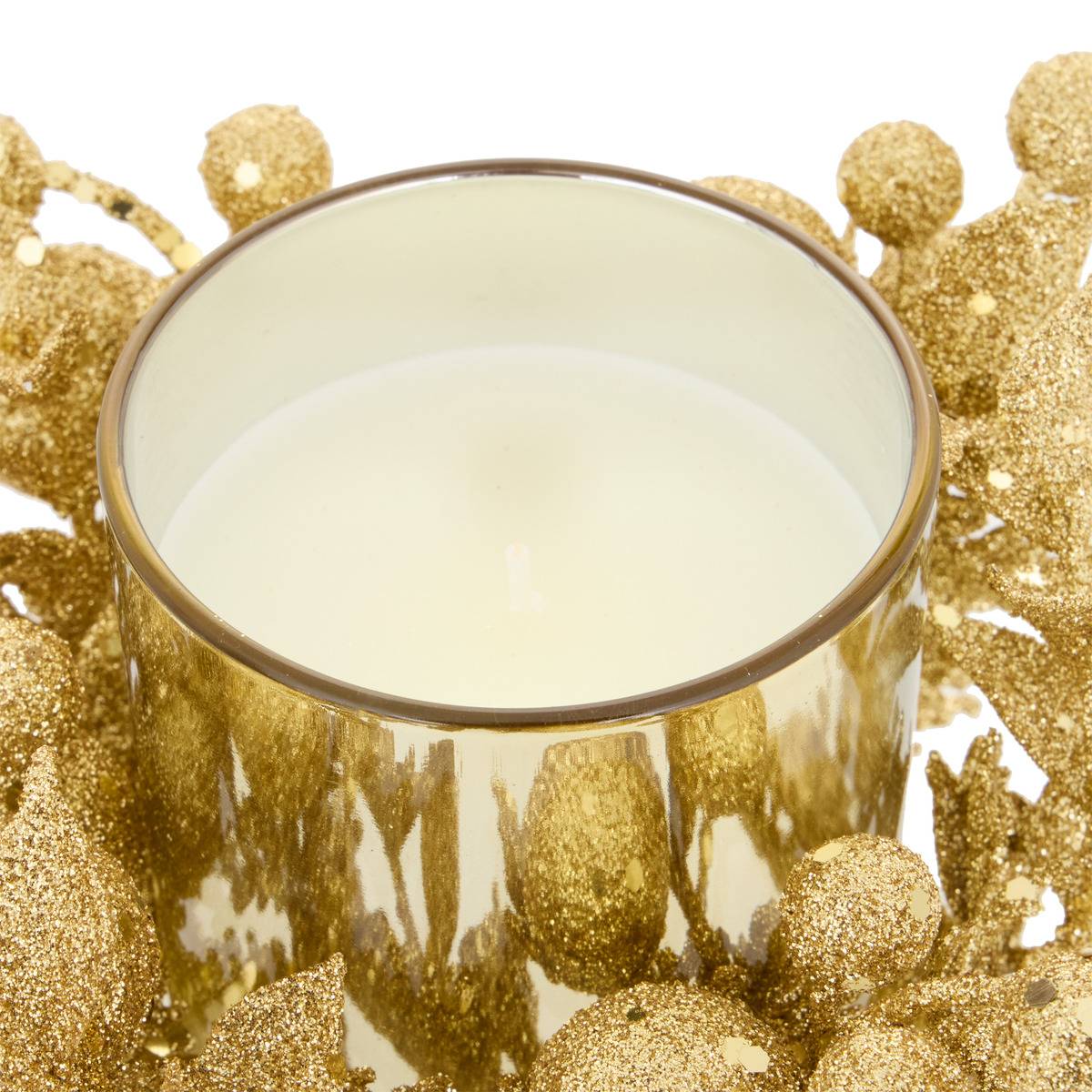 Bougie parfumée centre de table doré 170 g dore, FEERIC LIGHTS & CHRISTMAS
