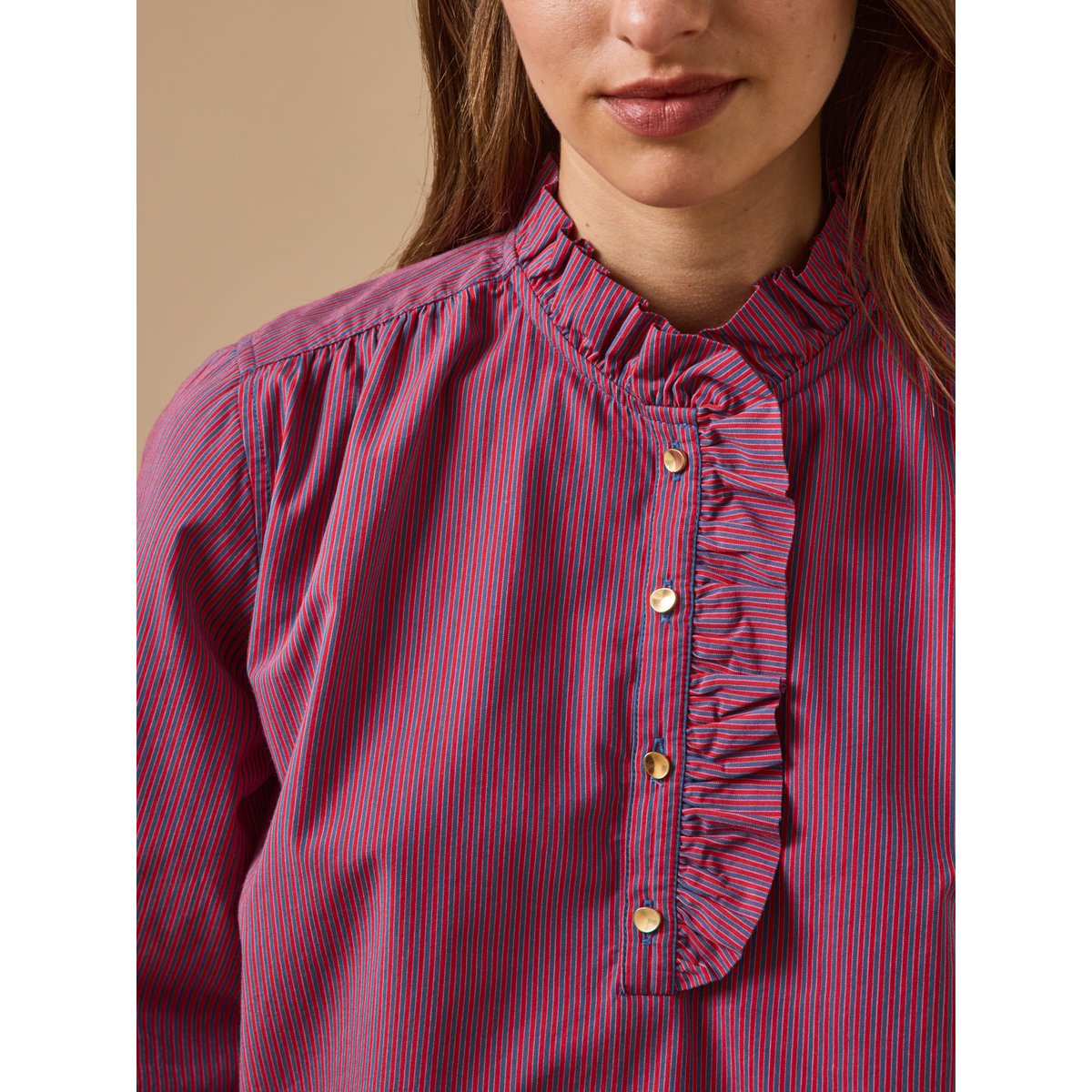 Blouse rayée - Coupe Noémie rayure rouge/bleu, CYRILLUS