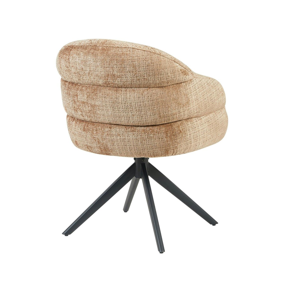 Chaise arrondie pivotante en tissu chenille (lot de 2) CORTINA marron, PIER IMPORT