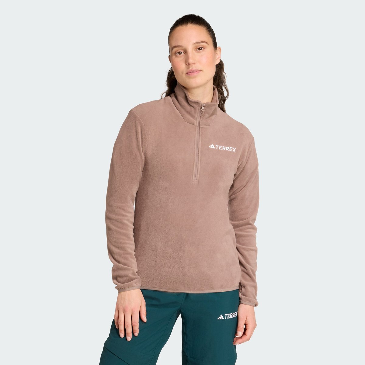 Veste Molleton Demi-Zip Multi Essentials Veste Molleton Demi-Zip Multi Essentials trace brown, adidas Performance