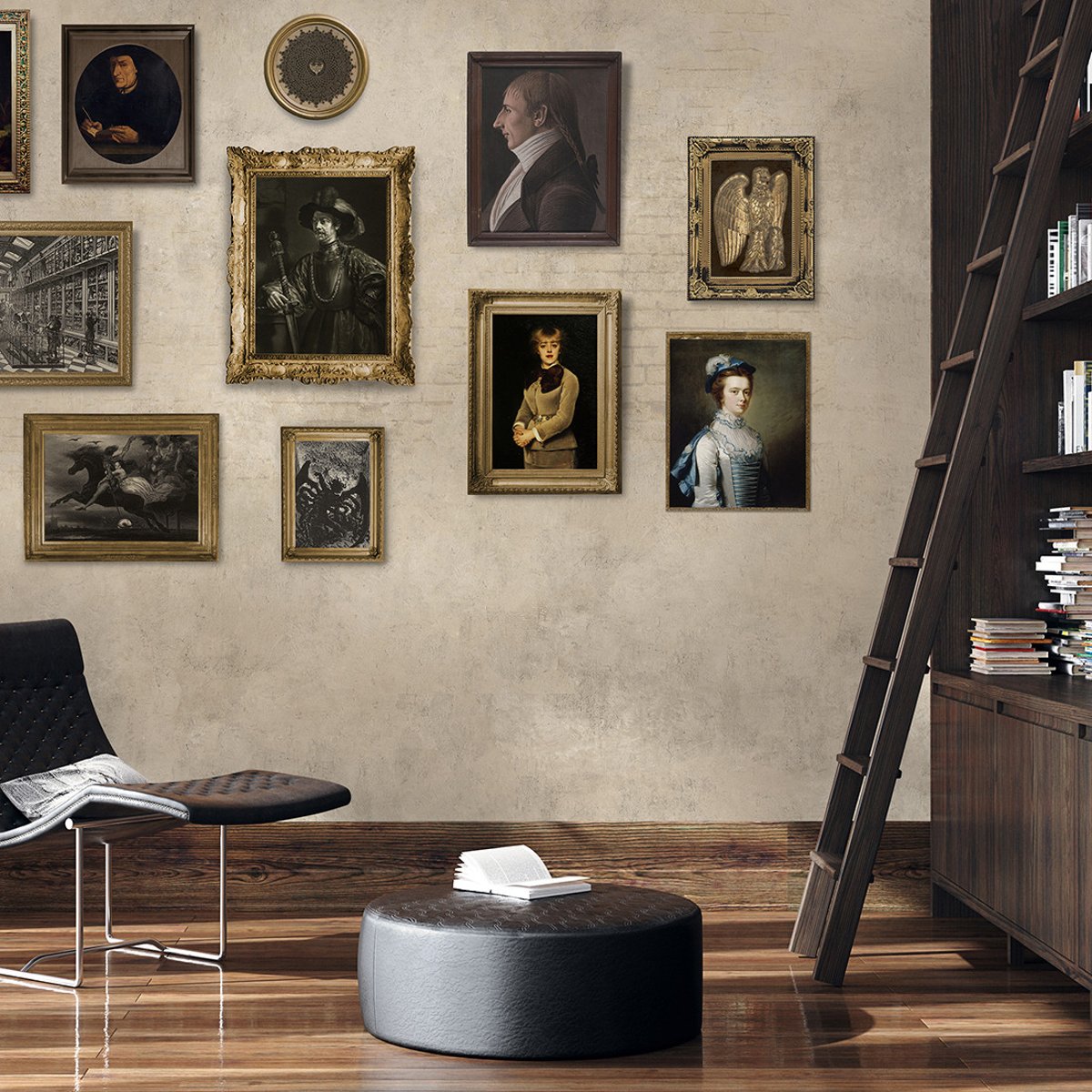Papier peint panoramique ICONIC GALLERY multicolore, LE PAPIERS DE NINON