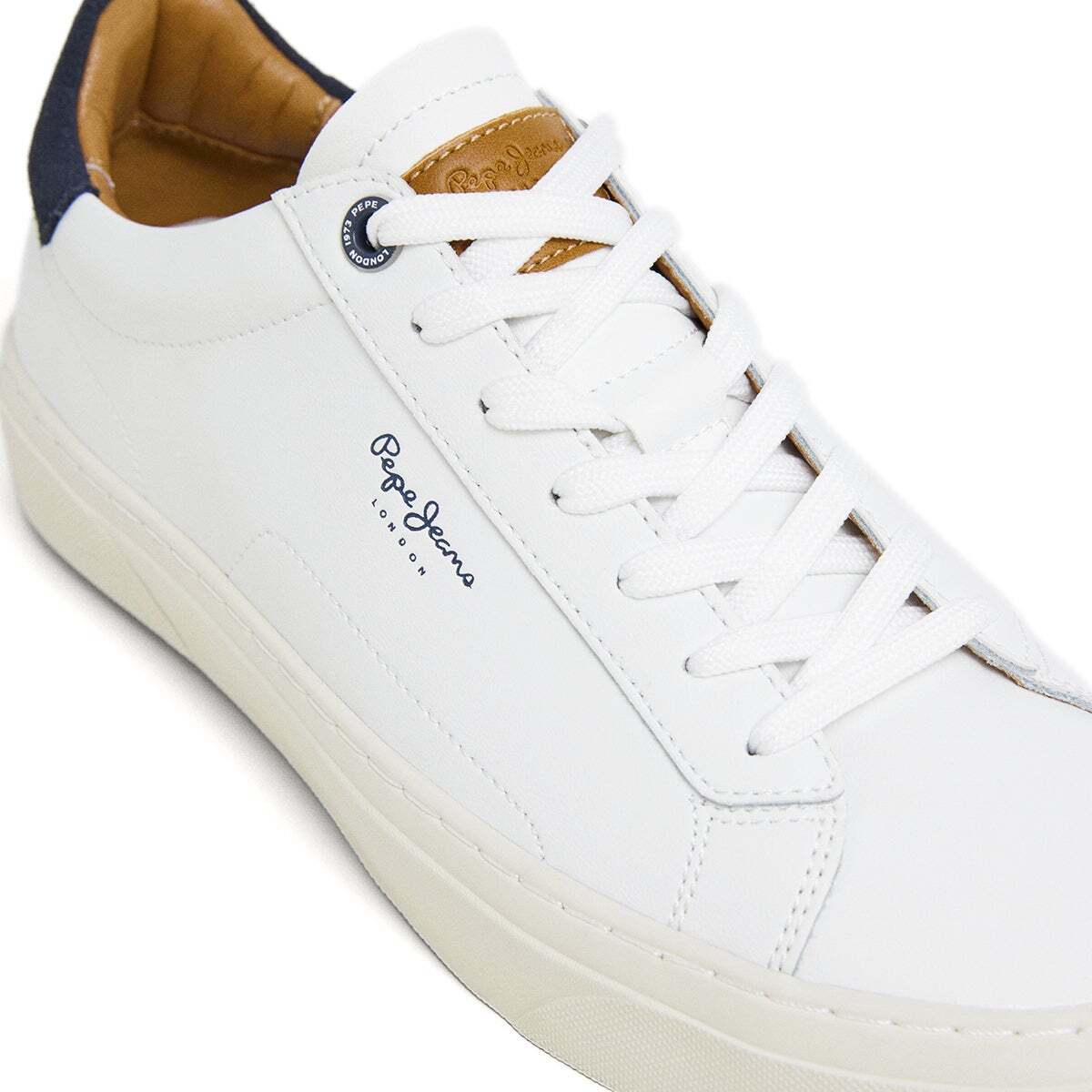 Yogi - Baskets En Cuir Avec Détails En Daim blanc, PEPE JEANS