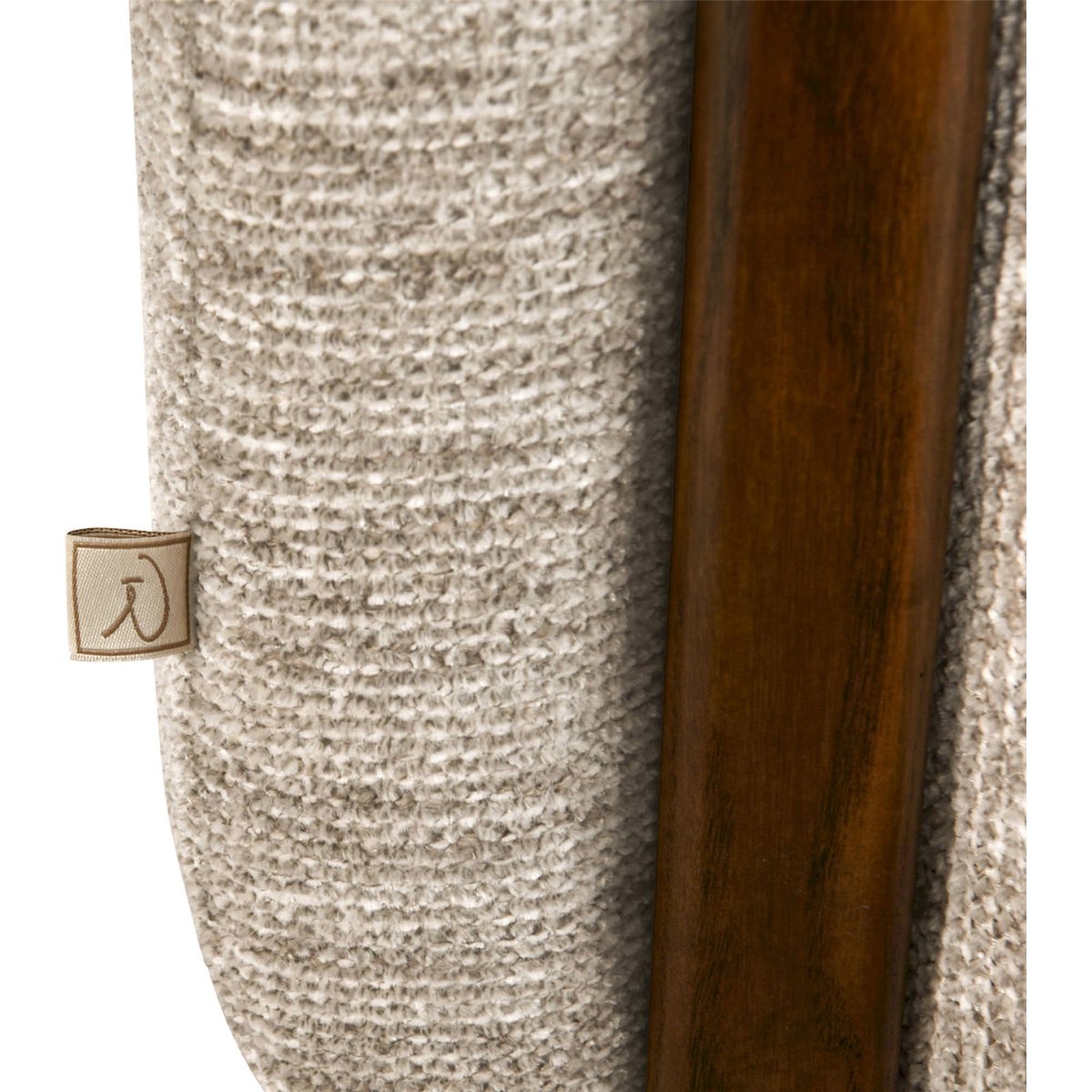 Banc rembourré en frêne, Style contemporain beige naturel et bois foncé, RECOLLECTION